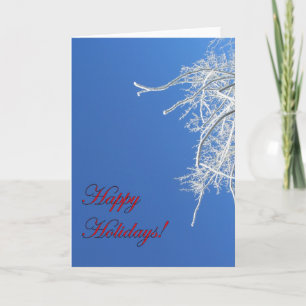 Bonnes fêtes carte givrée d'arbre