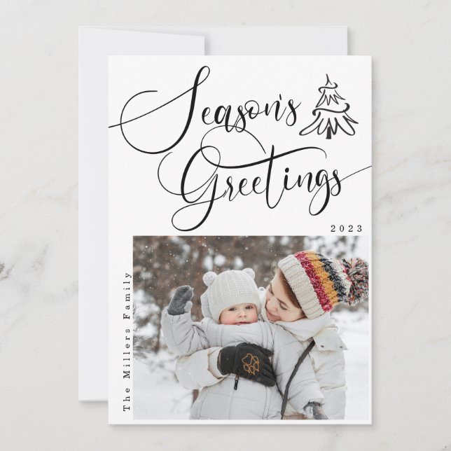 Bonnes Fêtes Modern 2 Photo Carte de vacances (Devant)