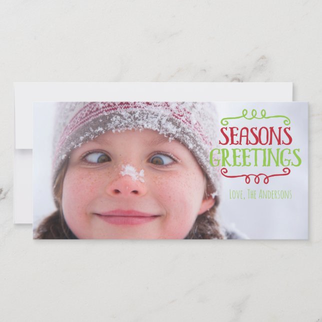 Bonnes Fêtes Noël Carte photo de vacances (Devant)