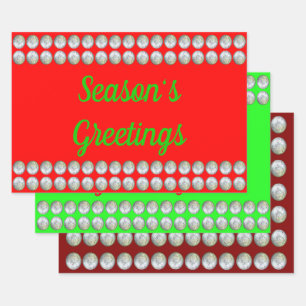 Bonnes Fêtes papier d'enrobage 3 paquets