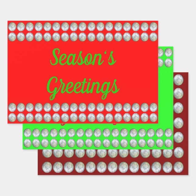 Bonnes Fêtes papier d'enrobage 3 paquets (Lot)