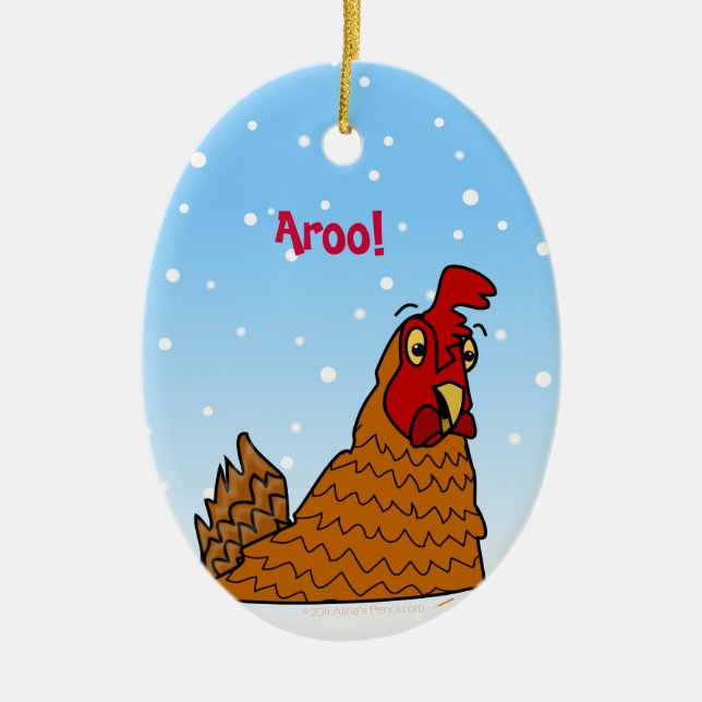 Bonnes fêtes poule en ornement de poulet de Noël (Devant)