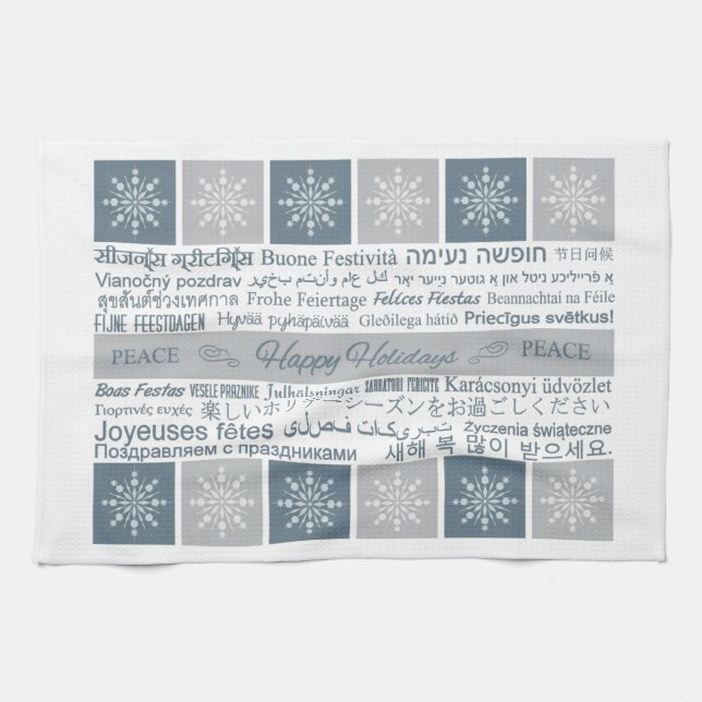 Bonnes fêtes serviette de main multilingue (Horizontal)