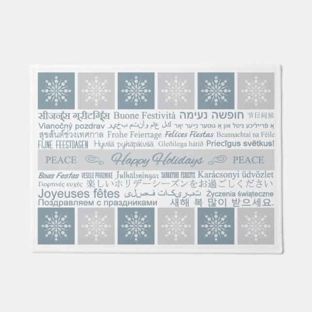 "Bonnes fêtes" tapis multilingue de plancher (Devant)