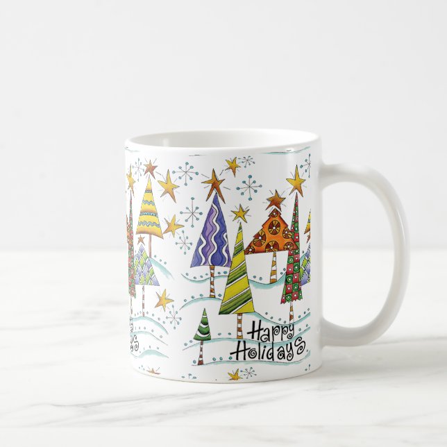 Bonnes fêtes tasse de Noël avec des arbres (Droite)