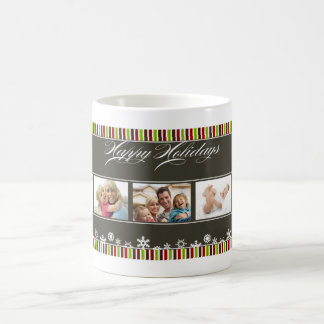 Bonnes fêtes tasse faite sur commande rayée de
