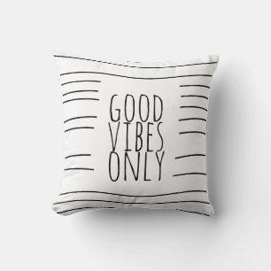 bonnes vibes seulement citer coussin moderne chic