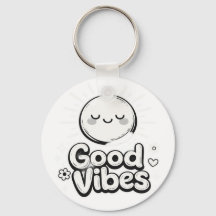 Bonnes Vibrations Porte-Clés Mignon Smiley – Minim