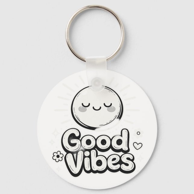 Bonnes Vibrations Porte-Clés Mignon Smiley – Minim (Recto)