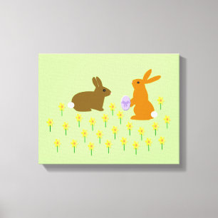 Bonnets de Pâques mignons et toile de jonquilles I
