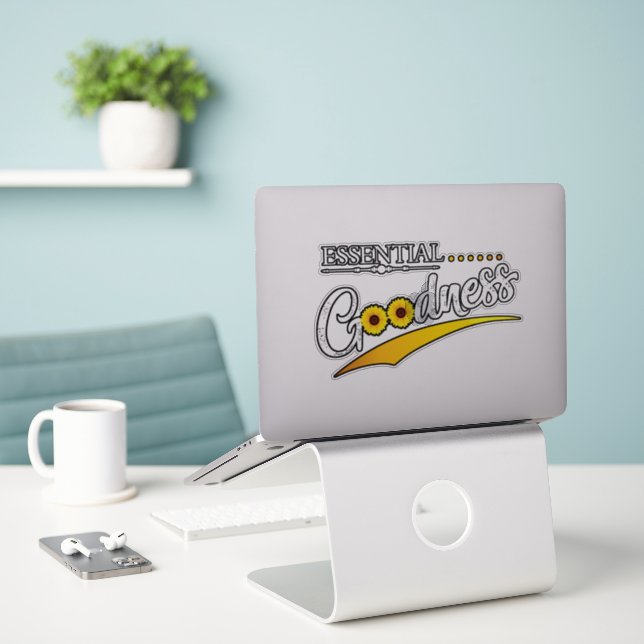 Bonté essentielle Sticker Vinyl (Ordinateur portable sur le bureau)
