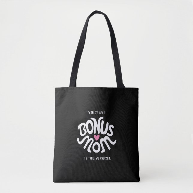 Bonus Maman Blanc & Rose Design sur Sac fourre-tou (Devant)