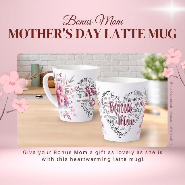 Bonus Maman Fête de la Mère Latte Mug (Créateur téléchargé)