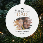 Bonus moderne papa | Verre Fête des pères photo<br><div class="desc">Surprisez votre beau-père, votre père bonus, votre père comme un père pour moi, cette fête des pères ! Ce design moderne offre un effet photo rayé, avec le texte modifiable 'BEST BONUS DAD, HAPPY FÊTE DES PÈRES' et personnalisé avec les noms des enfants. Peut être modifié pour les anniversaires et...</div>