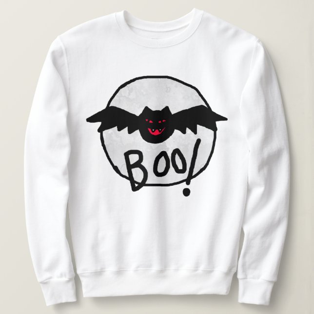 Boo Bat Art Abstrait Halloween Sweatshirt (Design devant)
