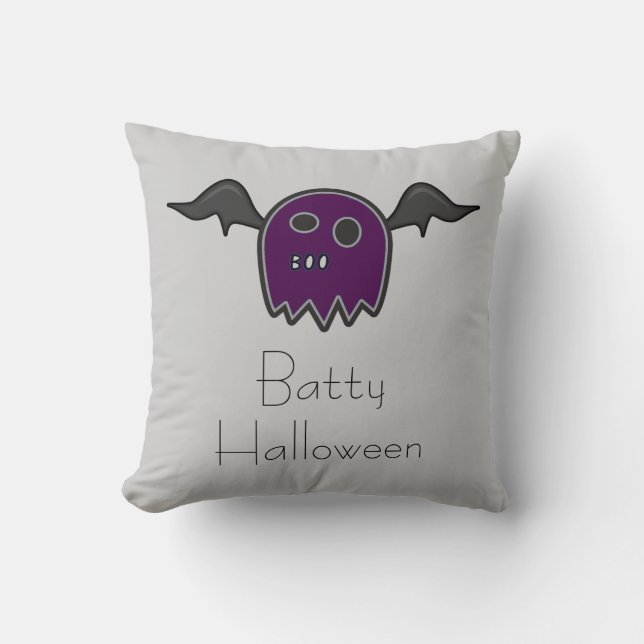 Boo Bat Purple Ghost Coussin (Recto)