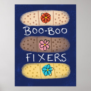 Boo-Boo Fixer Bandaids Poster Wall Art