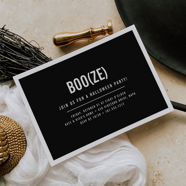 Boo & Booze Moderne Halloween fêtes Invitation (Créateur téléchargé)