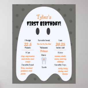 Boo ! Boys Halloween 1er Anniversaire Poster de ja
