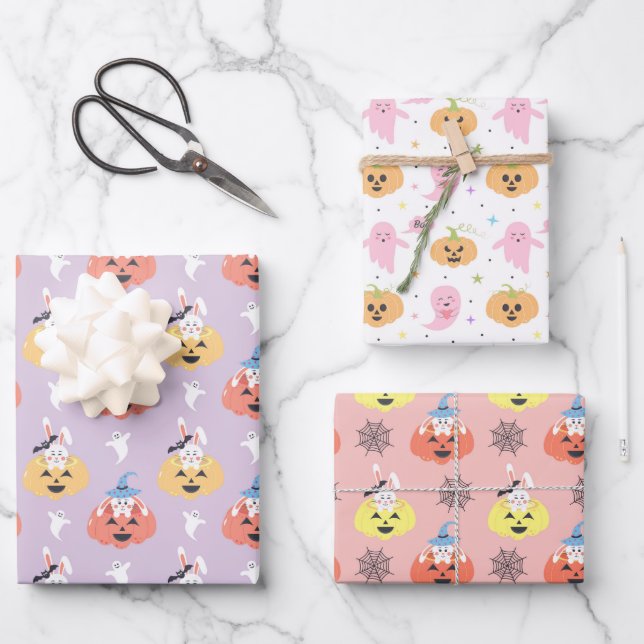 Boo Bunny Halloween Feuilles de papier d'enveloppe (Recto)