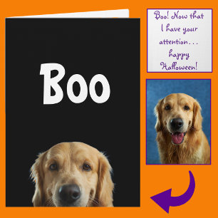 Boo! Carte de Halloween dorée à regarder - Ajoutez
