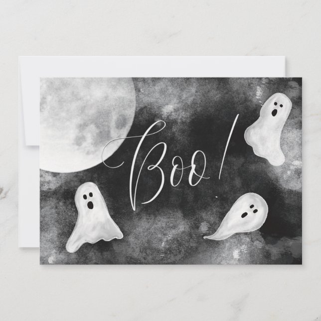 Boo ! Carte d'Halloween Éffrayant Ghosts (Devant)