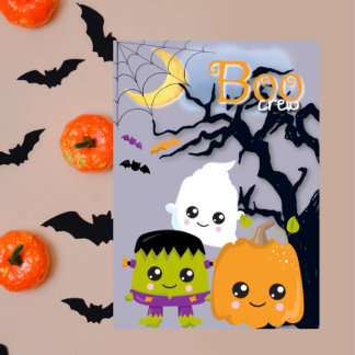 Boo Crew 1 jolie carte d'Halloween pour les enfant
