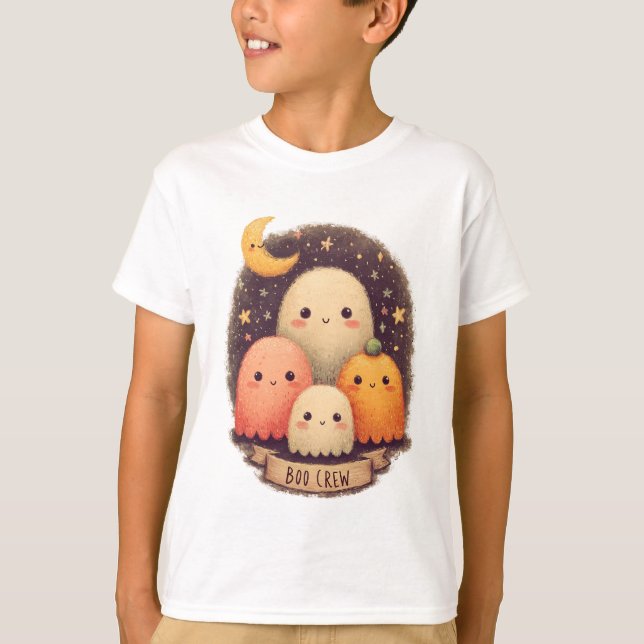 Boo Crew Cute Ghost Family Halloween T-Shirt (Devant)
