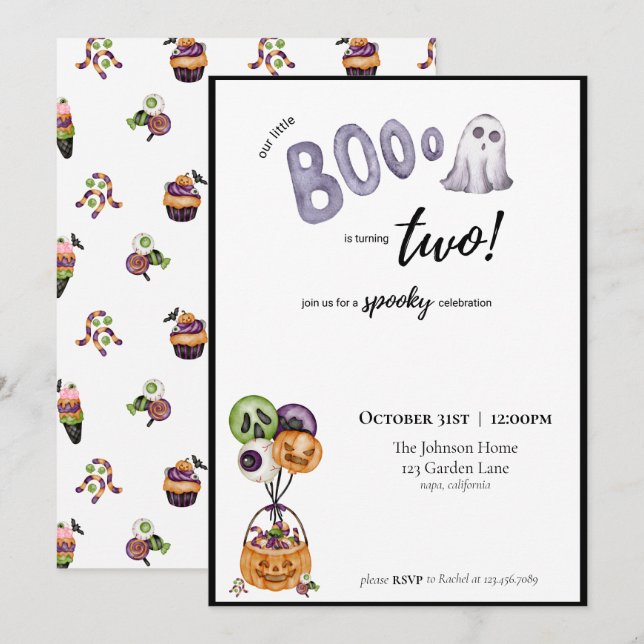 Boo est une invitation à deux ans (Devant / Derrière)