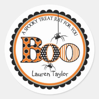 BOO et araignées Halloween Treat Stickers