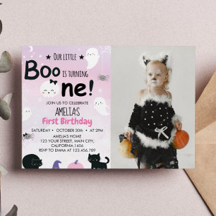 Boo Ghost 1er Anniversaire Invitation