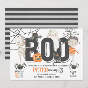 Boo Ghost Halloween Anniversaire Fête Invitation