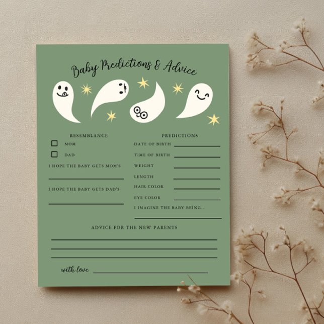 Boo Green Baby shower Bébé Prédictions et conseils (Créateur téléchargé)