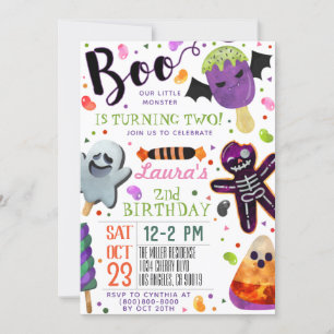 Boo Halloween Anniversaire Invitation