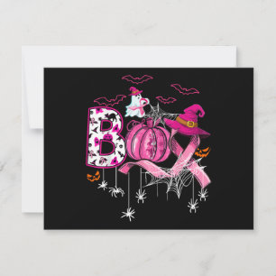 Boo Halloween Citrouille Pink Ribbon sorcière Poub