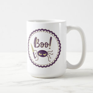 Boo ! Halloween couteau d'araignée main Café Mug