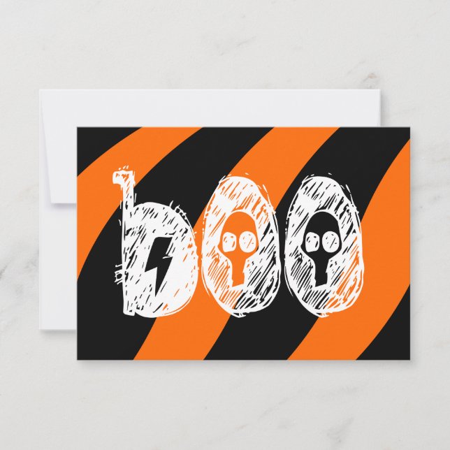 "boo" Halloween invitations tricks Invitations du  (Devant)