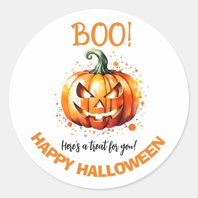 Boo ! Happy Halloween autocollant (Devant)