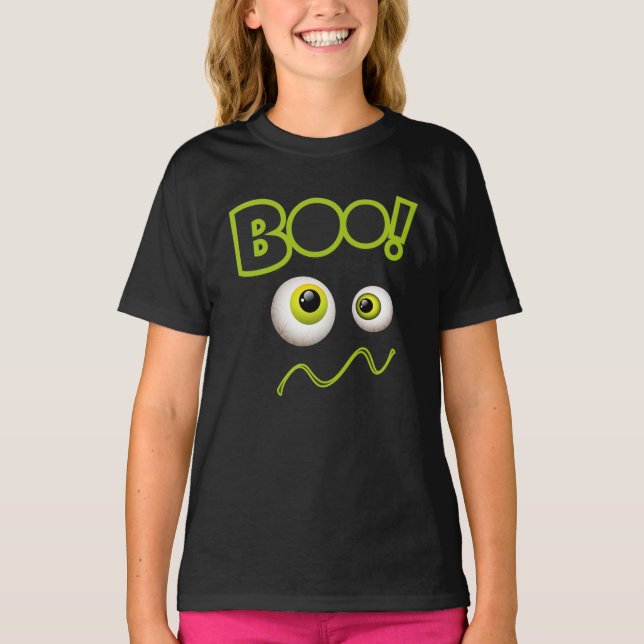 Boo Happy Halloween costume pour filles T-shirt (Devant)