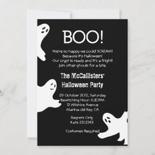 BOO ! Invitations de la fête du costume d'Hallowee