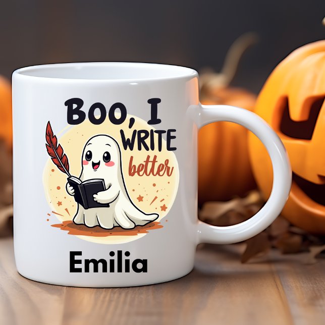 Boo, j'écris Meilleur nom Halloween Mug pour l'écr (Créateur téléchargé)