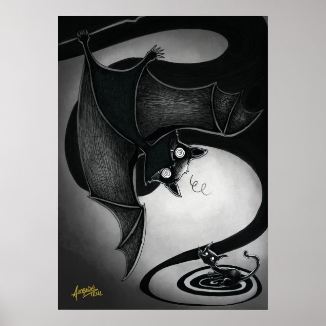 Boo Kitty avec une affiche de chat Dizzy (Devant)