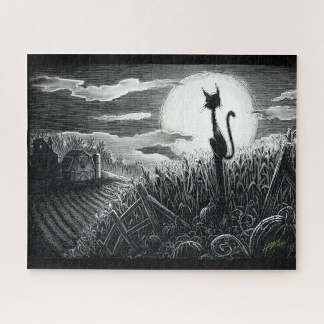 Boo Kitty dans le puzzle au clair de lune (Horizontal)