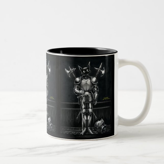 Boo Kitty en armure Mug à café à deux tons (Droit)