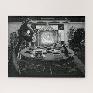 Boo Kitty Joue Cartes Jigsaw Puzzle