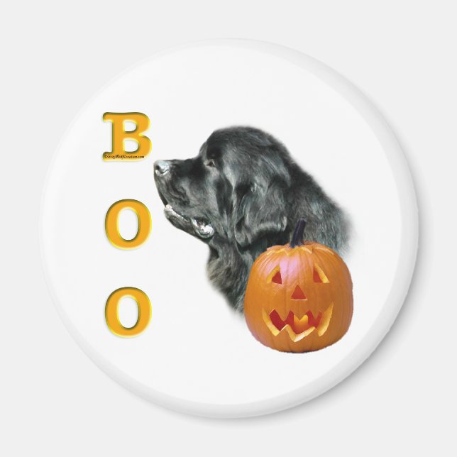 Boo noir de Terre-Neuve - Magnet (Devant)