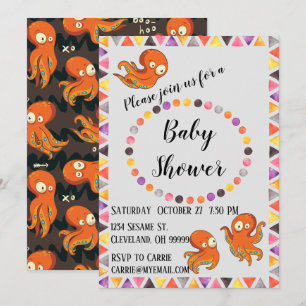 Boo Octopus Under the Sea Baby shower Invitation