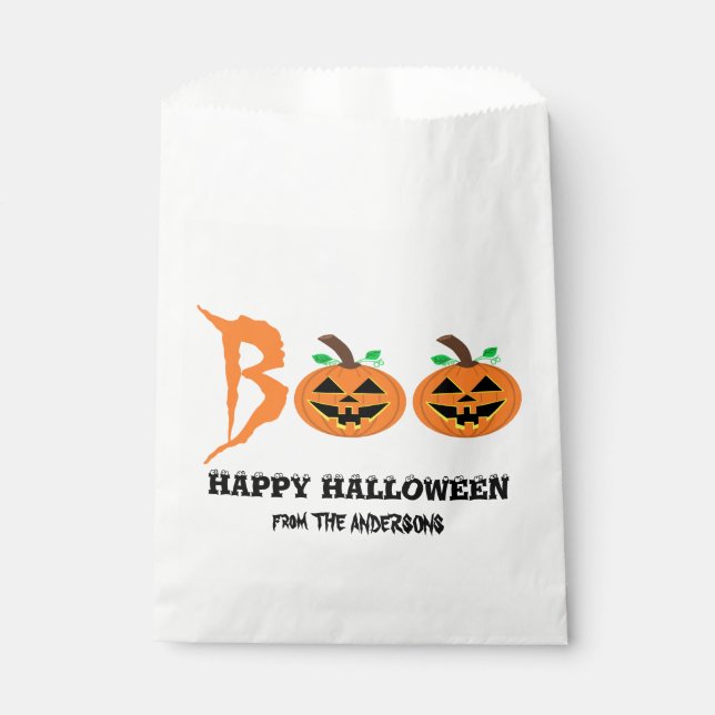 BOO ! Sacs Citrouilles Halloween Favoriser (Devant)
