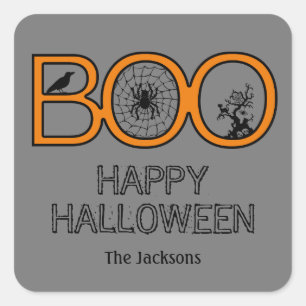 Boo ! Stickers Tag Halloween