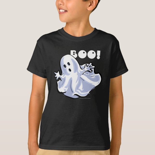 BOO ! T-shirt noir fantôme (Devant)